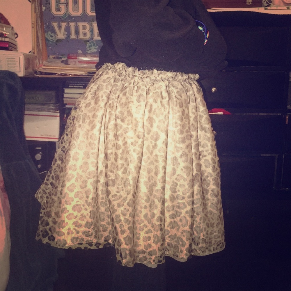 Animal print tulle skirt